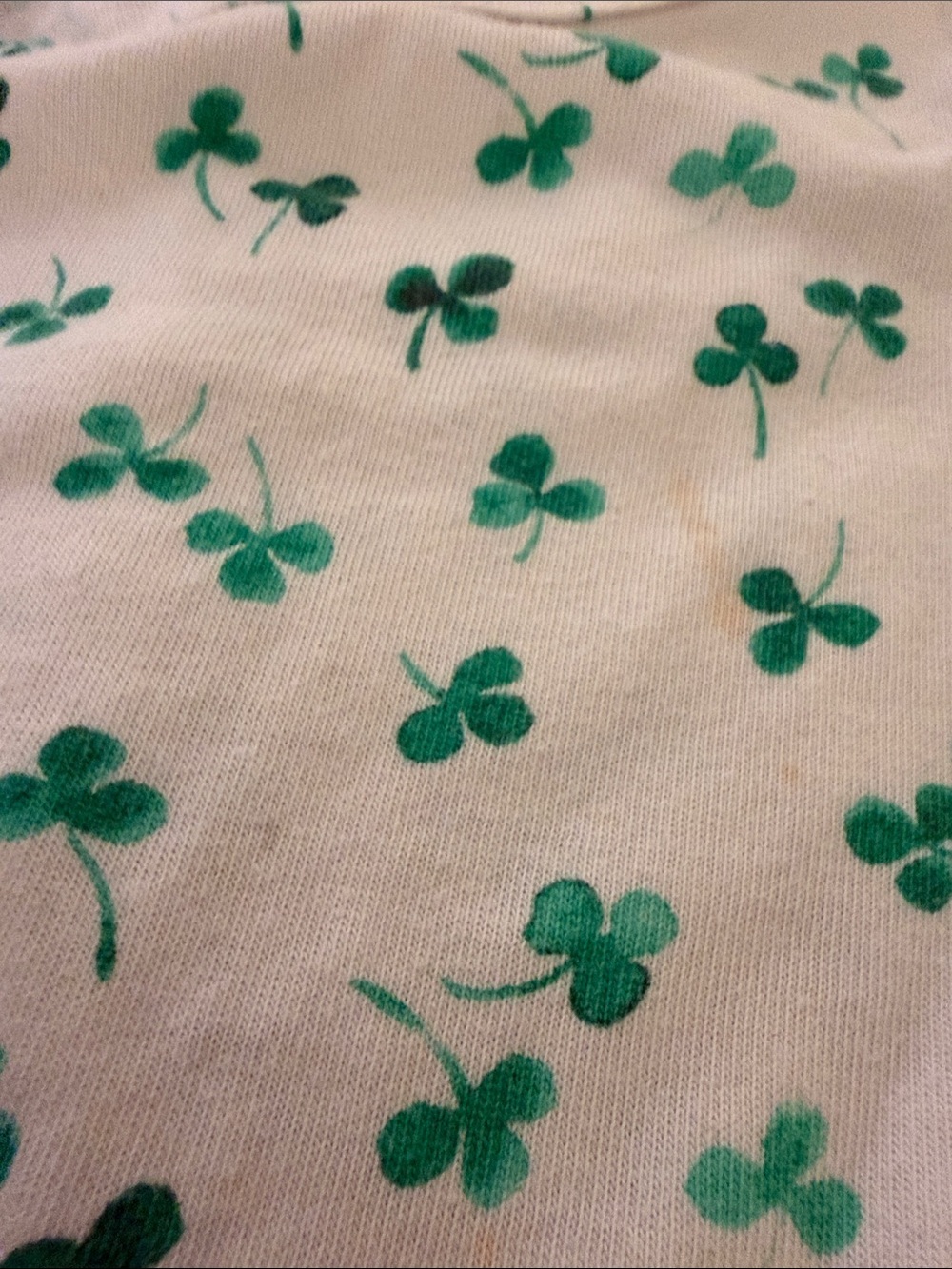 Girls' White Dress with Green Clover Print - Picture 2 of 4